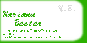 mariann bastar business card